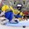 GRAND FORKS, NORTH DAKOTA - APRIL 23: Sweden's Filip Gustavsson #1 can't make the save on this play as Canada's Brett Howden #10 celebrates after Canada scores a third period goal during semifinal round action at the 2016 IIHF Ice Hockey U18 World Championship. (Photo by Minas Panagiotakis/HHOF-IIHF Images)

